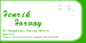henrik horvay business card